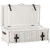 SAFAVIEH Home Collection Navarro White Rattan Coffee Table(White)
