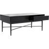 SAFAVIEH Home Collection Pierre Black/Gold 2-Drawer Rectangle Coffee Table, Ideal for Living Room, Office & Bedroom(Black)