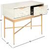 SAFAVIEH Home Collection Pierre Black/Gold 2-Drawer Rectangle Coffee Table, Ideal for Living Room, Office & Bedroom(White Washed/Gold)