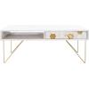 SAFAVIEH Home Collection Raveena Mid-Century White Wash and Brass Hairpin Leg Coffee Table(White Washed / Brass)