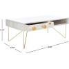 SAFAVIEH Home Collection Raveena Mid-Century White Wash and Brass Hairpin Leg Coffee Table(White Washed / Brass)