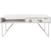SAFAVIEH Home Collection Raveena Mid-Century White Wash and Brass Hairpin Leg Coffee Table(White Washed / Silver)