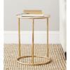 SAFAVIEH Home Collection Shay Gold Accent Table(Gold / Mirror)