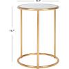 SAFAVIEH Home Collection Shay Gold Accent Table(Gold / Mirror)