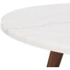 SAFAVIEH Home Collection Syrio Marble/Walnut Brown Round Coffee Table
