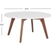 SAFAVIEH Home Collection Syrio Marble/Walnut Brown Round Coffee Table