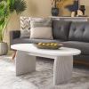 SAFAVIEH Home Collection Syura Brown/Black Ribbed Coffee Table(White Washed)