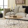 SAFAVIEH Home Collection Tonino Mid-Century Natural Oak & Black Round Top Coffee Table(Natural Oak/Black)