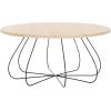 SAFAVIEH Home Collection Tonino Mid-Century Natural Oak & Black Round Top Coffee Table(Natural Oak/Black)