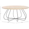 SAFAVIEH Home Collection Tonino Mid-Century Natural Oak & Black Round Top Coffee Table(Natural Oak/Black)