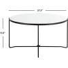 SAFAVIEH Home Collection Wrena White/Black Round Coffee Table