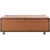 SAFAVIEH Home Collection Zoe Cognac Brown Faux Leather Storage Trunk Wine Rack Coffee Table with Caster Wheels (Fully Assembled)