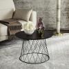 Safavieh FOX4245C Home Collection Roper Retro Mid-Century White and Black Wood End Table(Black)