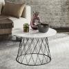 Safavieh FOX4245C Home Collection Roper Retro Mid-Century White and Black Wood End Table(White)
