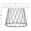 Safavieh FOX4245C Home Collection Roper Retro Mid-Century White and Black Wood End Table(White)