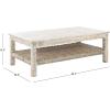 Safavieh FOX6535A Home Collection Minerva Rattan Coffee Table, White Wash