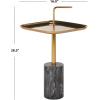 Safavieh Home Artemis Brass Handle and Black Marble Side Table