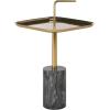 Safavieh Home Artemis Brass Handle and Black Marble Side Table