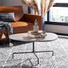 Safavieh Home Berlin Walnut and Black Tripod Coffee Table(Light Grey Oak / Black)