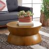 Safavieh Home Collection Alecto Brown Round Coffee Table (Fully Assembled) COF6601A(Natural Finish)
