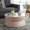 Safavieh Home Collection Alecto Brown Round Coffee Table (Fully Assembled) COF6601A(White Wash)