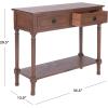 Safavieh Home Collection Allura Brown 2-Drawer Bottom Shelf Console Table(Brown)