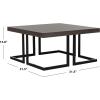 Safavieh Home Collection Amalya Modern Dark Grey Square Coffee Table