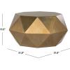 Safavieh Home Collection Astrid Geometric Brushed Brass Faceted Coffee Table(Brushed Brass)