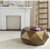 Safavieh Home Collection Astrid Geometric Brushed Brass Faceted Coffee Table(Brushed Brass)