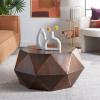 Safavieh Home Collection Astrid Geometric Brushed Brass Faceted Coffee Table(Copper)