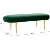 Safavieh Home Collection Corinne Emerald and Gold Velvet Oval Bench(Emerald / Gold)