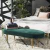 Safavieh Home Collection Corinne Emerald and Gold Velvet Oval Bench(Emerald / Gold)