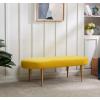 Safavieh Home Collection Corinne Emerald and Gold Velvet Oval Bench(Marigold)