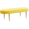 Safavieh Home Collection Corinne Emerald and Gold Velvet Oval Bench(Marigold)