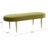 Safavieh Home Collection Corinne Emerald and Gold Velvet Oval Bench(Olive)