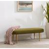 Safavieh Home Collection Corinne Emerald and Gold Velvet Oval Bench(Olive)