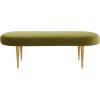 Safavieh Home Collection Corinne Emerald and Gold Velvet Oval Bench(Olive)