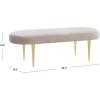 Safavieh Home Collection Corinne Emerald and Gold Velvet Oval Bench(Pale Taupe / Gold)