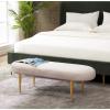 Safavieh Home Collection Corinne Emerald and Gold Velvet Oval Bench(Pale Taupe / Gold)