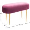 Safavieh Home Collection Corinne Emerald and Gold Velvet Oval Bench(Plum / Gold)