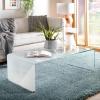 Safavieh Home Collection Crysta Clear and Blue Ombre Glass Coffee Table(Clear / White)