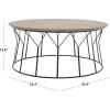 Safavieh Home Collection Deion Retro Mid-Century Light Oak and Black Wood Coffee Table(Light Grey)
