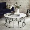 Safavieh Home Collection Deion Retro Mid-Century Light Oak and Black Wood Coffee Table(White)