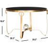 Safavieh Home Collection Elisha Black and Gold Leaf Round Coffee Table