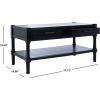 Safavieh Home Collection Filbert Brown 2-Drawer Bottom Shelf Coffee Table COF5703C(Black)