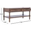 Safavieh Home Collection Filbert Brown 2-Drawer Bottom Shelf Coffee Table COF5703C(Brown)