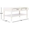 Safavieh Home Collection Filbert Brown 2-Drawer Bottom Shelf Coffee Table COF5703C(Distressed White)