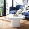 Safavieh Home Collection Jaria White Terrazzo Paper Mache Round Coffee Table (Fully Assembled) COF3000B(White)