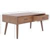 Safavieh Home Collection Mozart Mid-Century Distressed Grey 2-Drawer Rectangle Coffee Table(Brown)