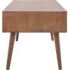 Safavieh Home Collection Mozart Mid-Century Distressed Grey 2-Drawer Rectangle Coffee Table(Brown)